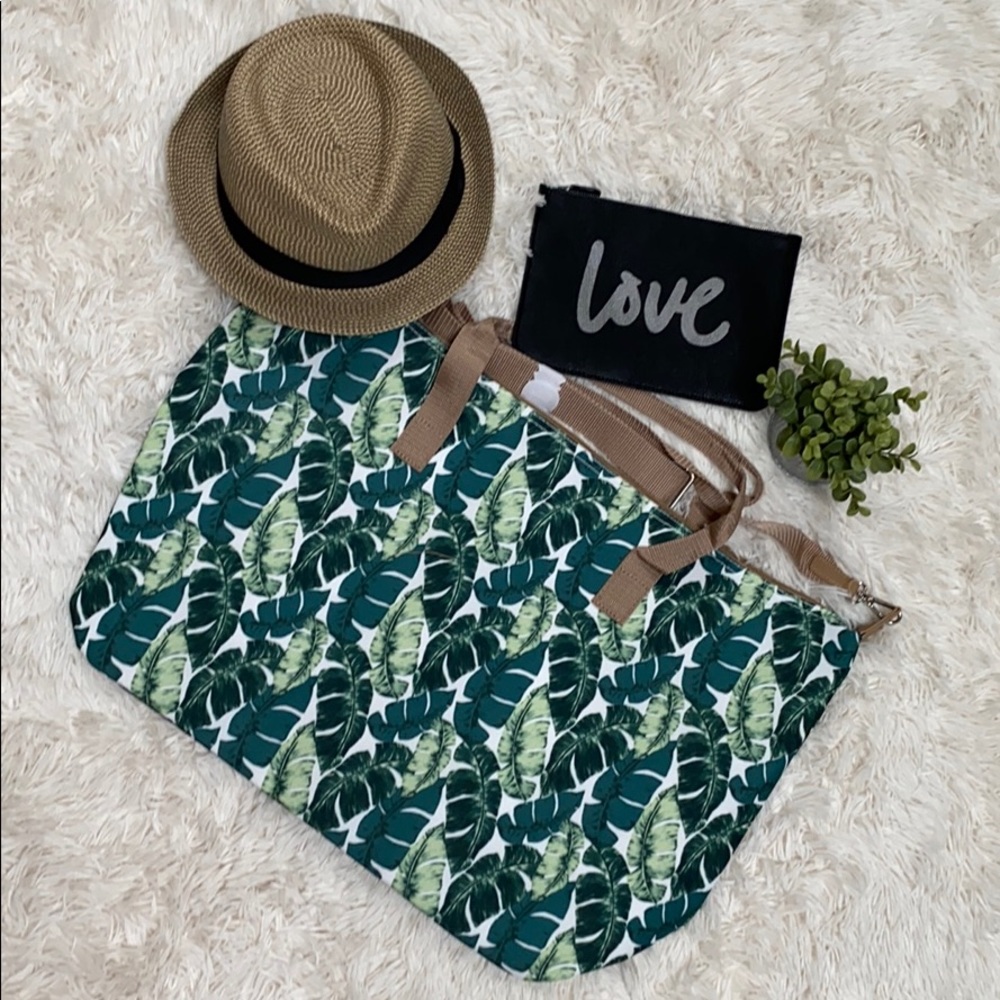 DSW Kellie & Katie Weekender Bag 🌴 Green & Tan - Picture 2 of 10